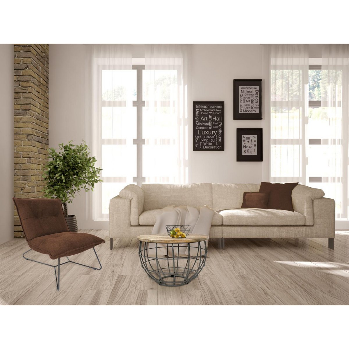 Beistelltisch - nachhaltig Couchtisch Wohnzimmer-Tisch - rund - Lexington - ø 55 cm