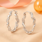 Ohrringe aus 925er Sterling-Silber, verdrehte Creolen mit Zirkonia