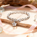 Armband aus 925er Sterling-Silber, Gliederarmband mit Herz-Charm
