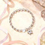 Armband aus 925er Sterling-Silber, Gliederarmband mit Herz-Charm