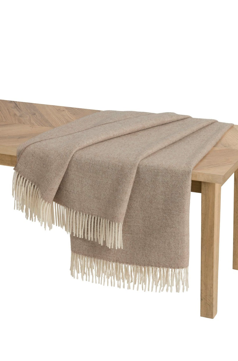 Apu Kuntur - Alpaka Decke - Fischgrat - 100% Baby-Alpaka