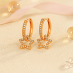 Ohrringe aus 925er Sterling-Silber, Stern-Creolen