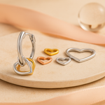 Ohrringe aus 925er Sterling-Silber, Herz-Creolen