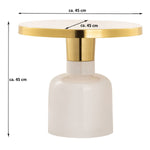 Beistelltisch rund ø 45 H 45 cm Dekotisch Lampentisch Sofatisch Glam Tisch Metall und Emaille