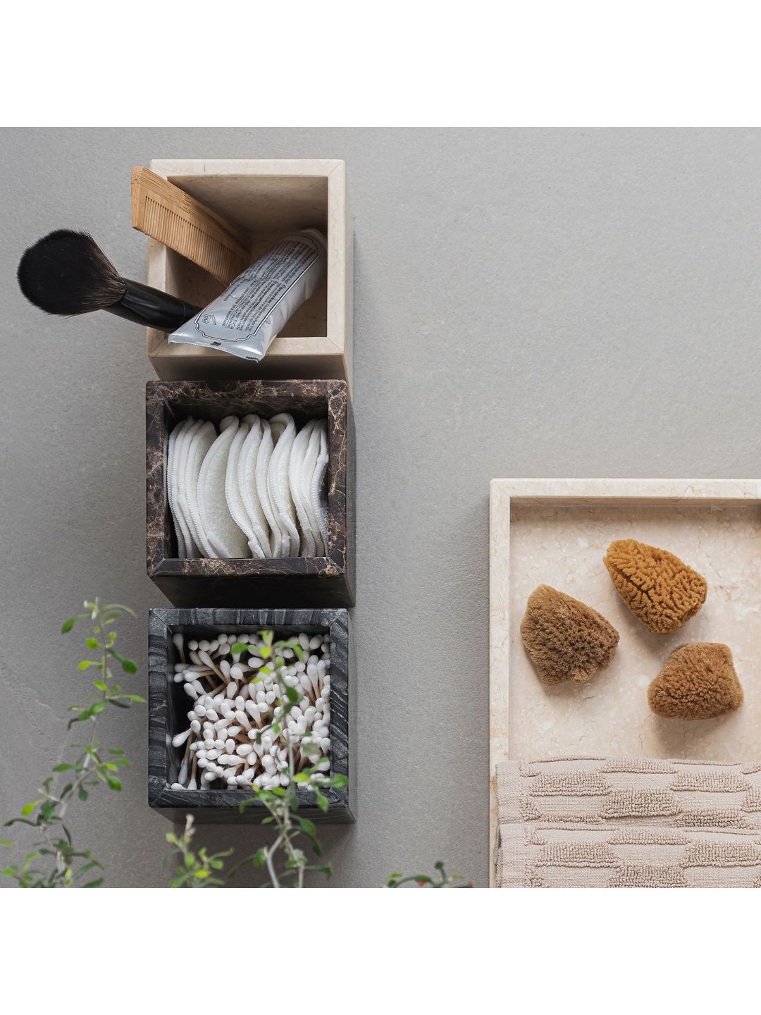 Aufbewahrungsbox MARBLE schwarz/grau