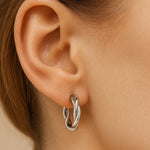 Ohrringe aus 925er Sterling-Silber, gedrehte Creolen, verschiedene Größen