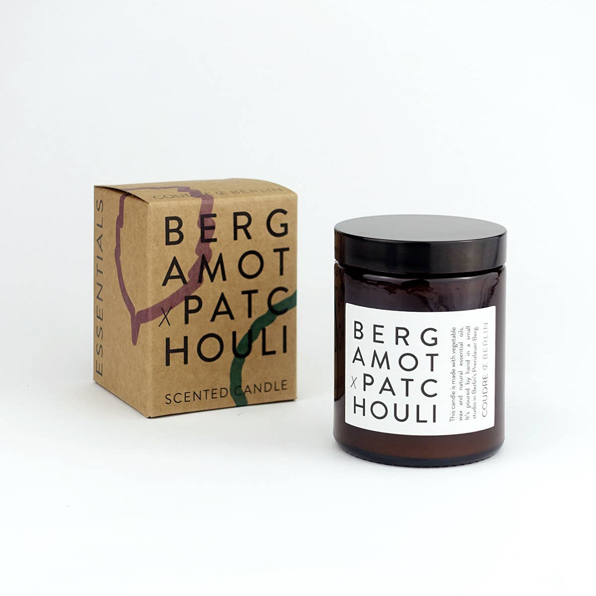 Coudre Berlin - Handgemachte Sojawachs-Kerze „Bergamot x Patchouli“ – natürlich, vegan & aromatisch
