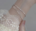 Armband aus 925er-Sterling-Silber, doppellagige Kette