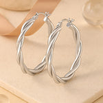 Ohrringe aus 925er Sterling-Silber, gedrehte Creolen, verschiedene Größen