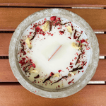 Limitierte Einzelstücke: Outdoor Citronella-Betonkerze „Mugge Schreck“ – Handgemachter Insektenschutz aus dem Südschwarzwald mit Blütenverzierung