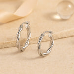 Ohrringe aus 925er Sterling-Silber, gedrehte Creolen, verschiedene Größen