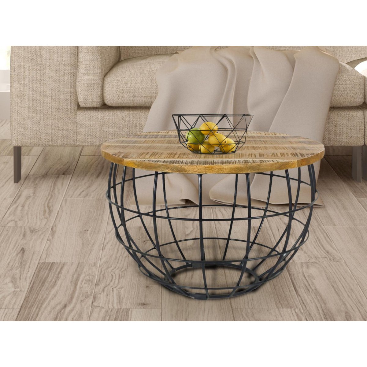 Beistelltisch - nachhaltig Couchtisch Wohnzimmer-Tisch - rund - Lexington - ø 55 cm