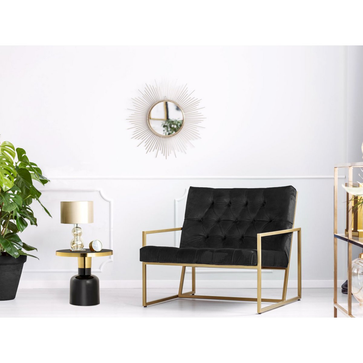 Beistelltisch rund ø 45 H 45 cm Dekotisch Lampentisch Sofatisch Glam Tisch Metall und Emaille