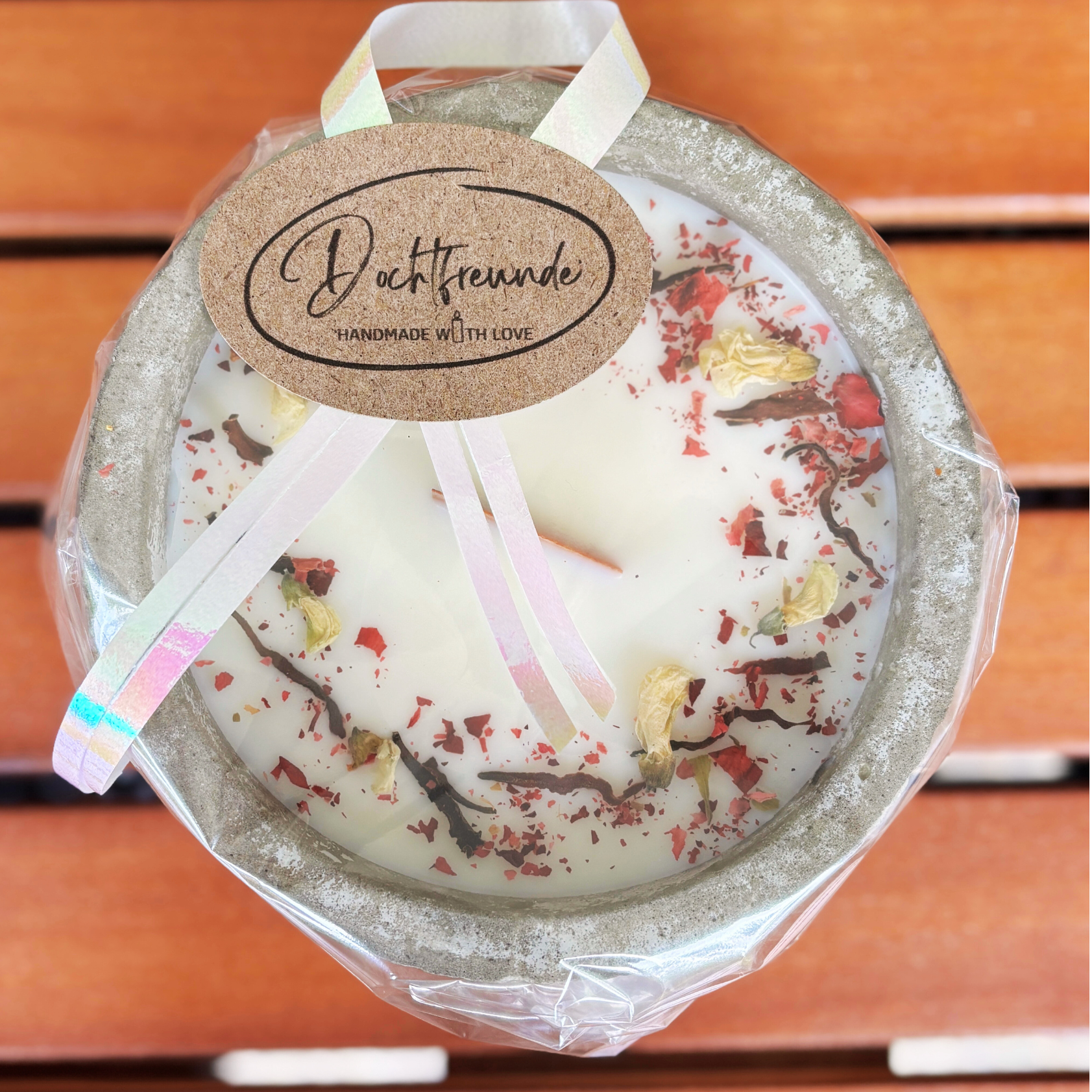 Beton-Duftkerze mit Deckel „Grey Cinnamon“ – Walnuss & Toffee