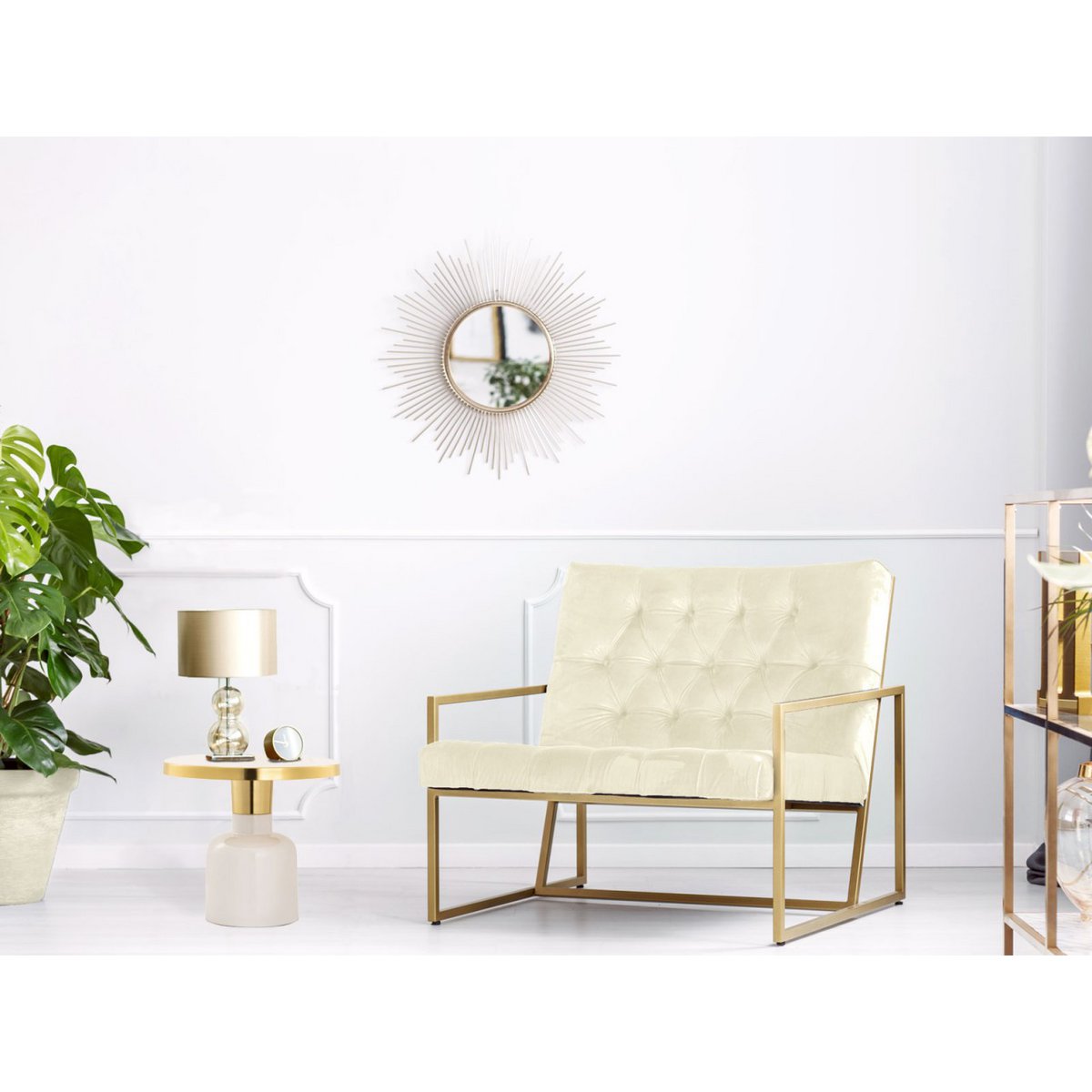 Beistelltisch rund ø 45 H 45 cm Dekotisch Lampentisch Sofatisch Glam Tisch Metall und Emaille