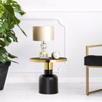 Beistelltisch rund ø 45 H 45 cm Dekotisch Lampentisch Sofatisch Glam Tisch Metall und Emaille