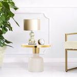 Beistelltisch rund ø 45 H 45 cm Dekotisch Lampentisch Sofatisch Glam Tisch Metall und Emaille