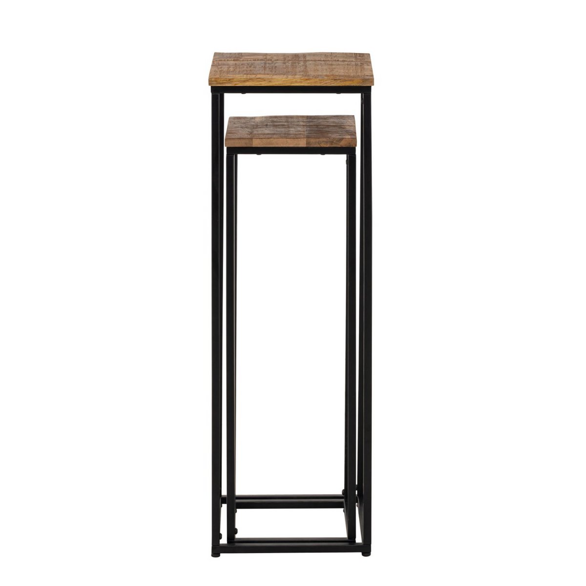 Blumensäulen Set - 25 x 20 x 78 u. 67 cm - Blumen Hocker Pflanzenständer quadratisch