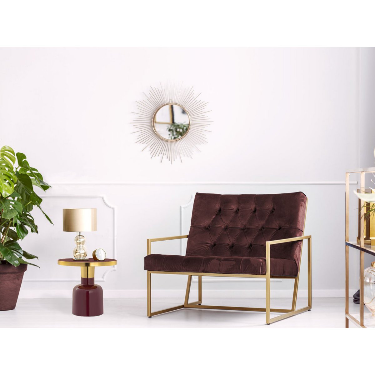 Beistelltisch rund ø 45 H 45 cm Dekotisch Lampentisch Sofatisch Glam Tisch Metall und Emaille