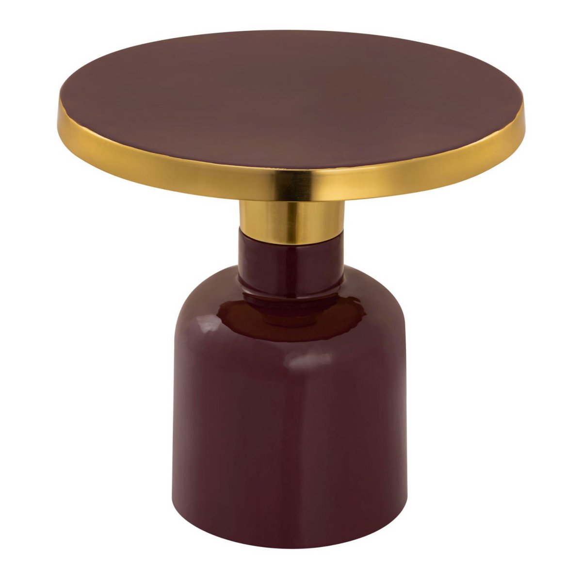 Beistelltisch rund ø 45 H 45 cm Dekotisch Lampentisch Sofatisch Glam Tisch Metall und Emaille