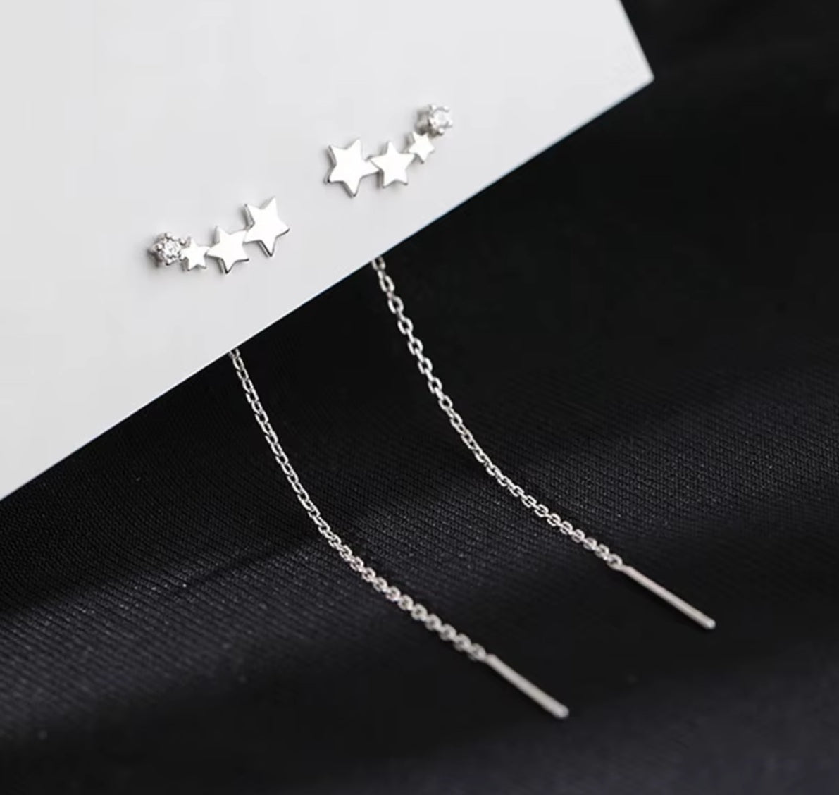 Ohrstecker aus 925er Sterling-Silber, Sternschnuppe