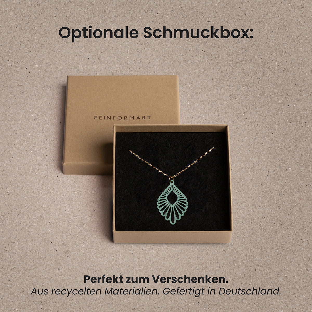 Halskette mit Holzanhänger - 'Mindful'