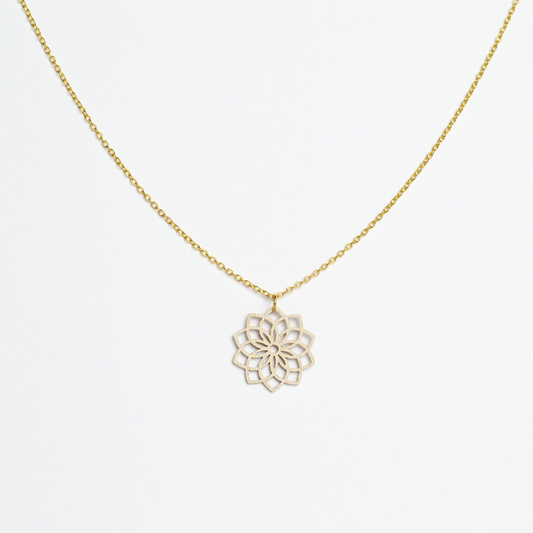 Halskette mit Holzanhänger - 'Mandala'