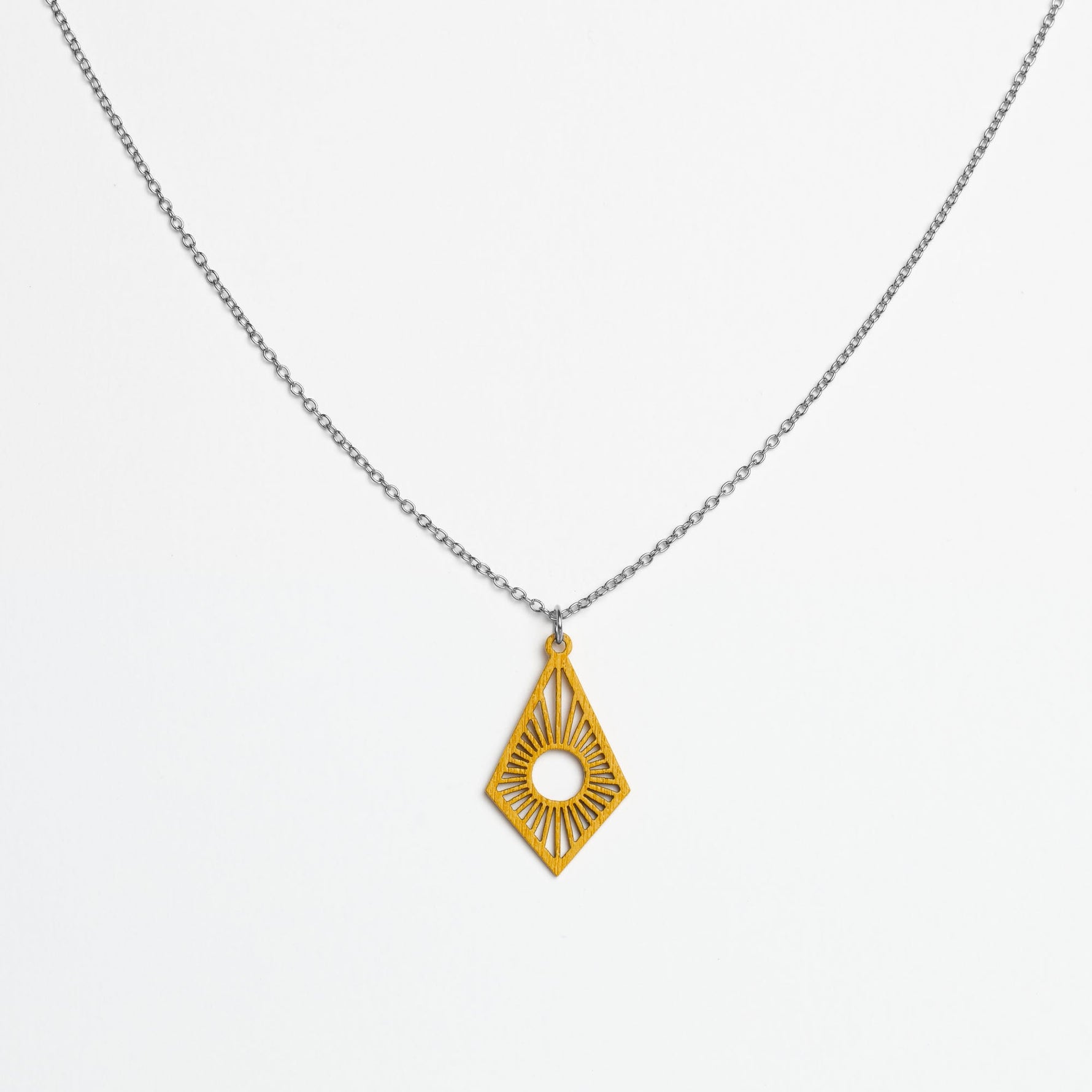 Halskette mit Holzanhänger - 'Sunrise'