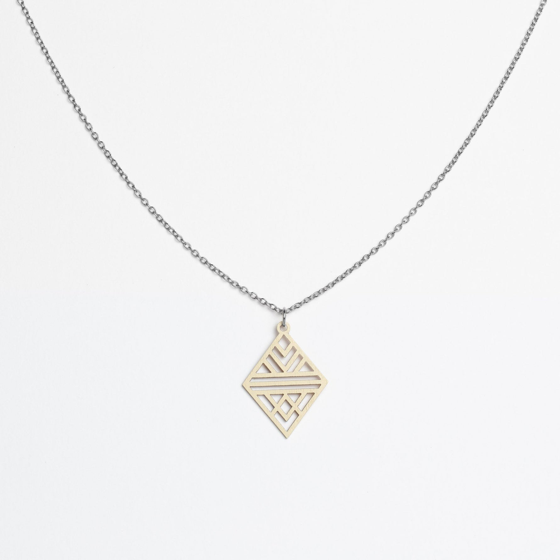 Halskette mit Holzanhänger - 'Tribal Echo'