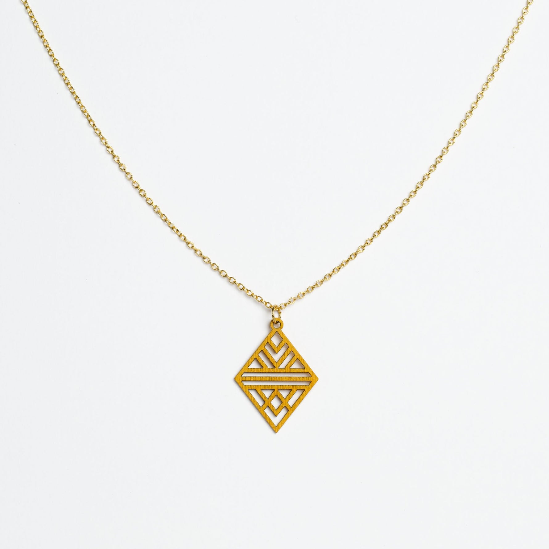 Halskette mit Holzanhänger - 'Tribal Echo'