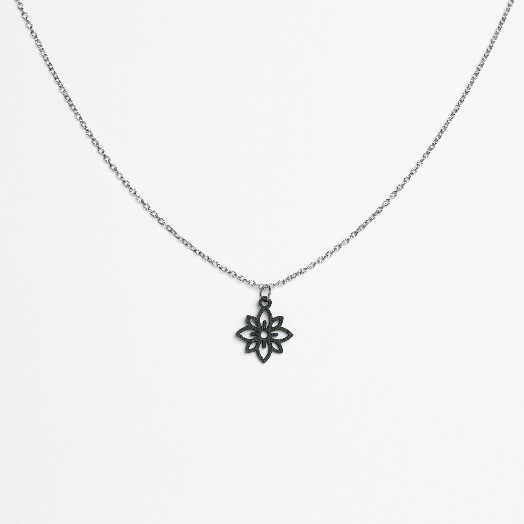 Halskette mit Holzanhänger - 'Flower mini'