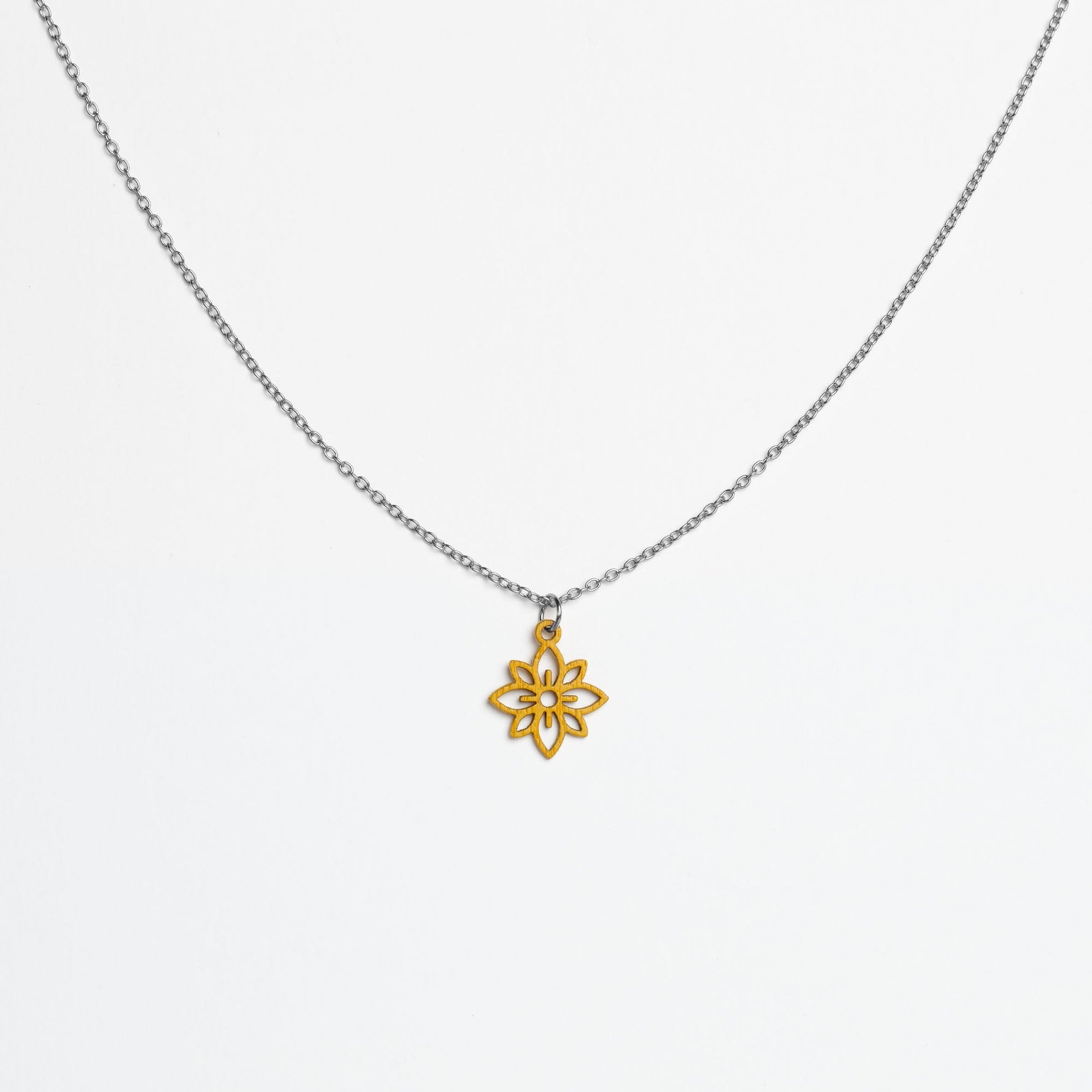 Halskette mit Holzanhänger - 'Flower mini'