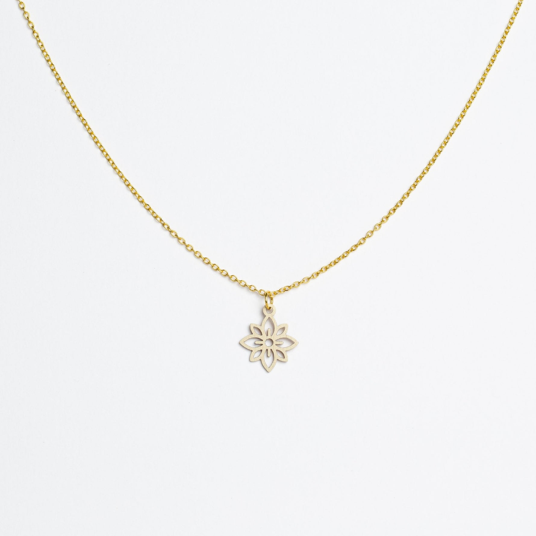 Halskette mit Holzanhänger - 'Flower mini'