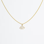 Halskette mit Holzanhänger - 'Lotus'