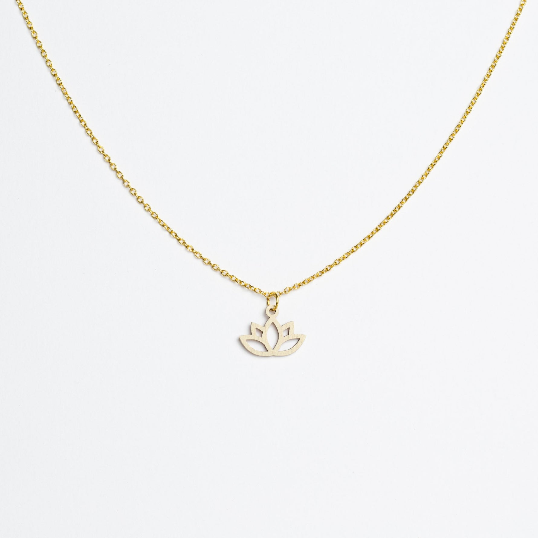 Halskette mit Holzanhänger - 'Lotus'