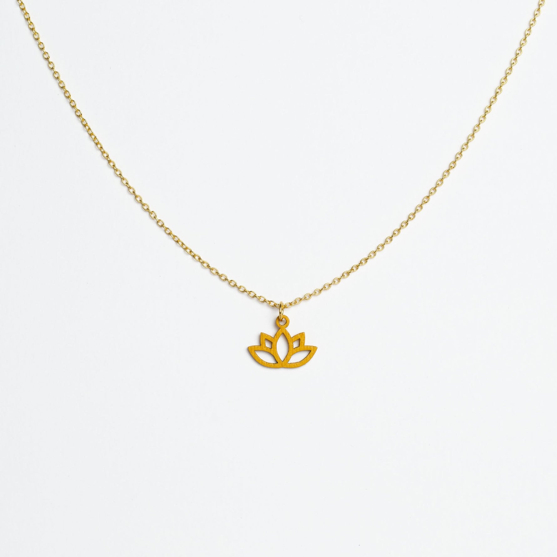 Halskette mit Holzanhänger - 'Lotus'