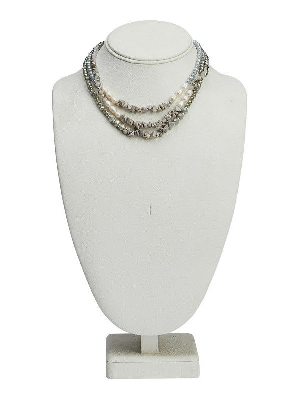 Halskette kurz Gemma grau