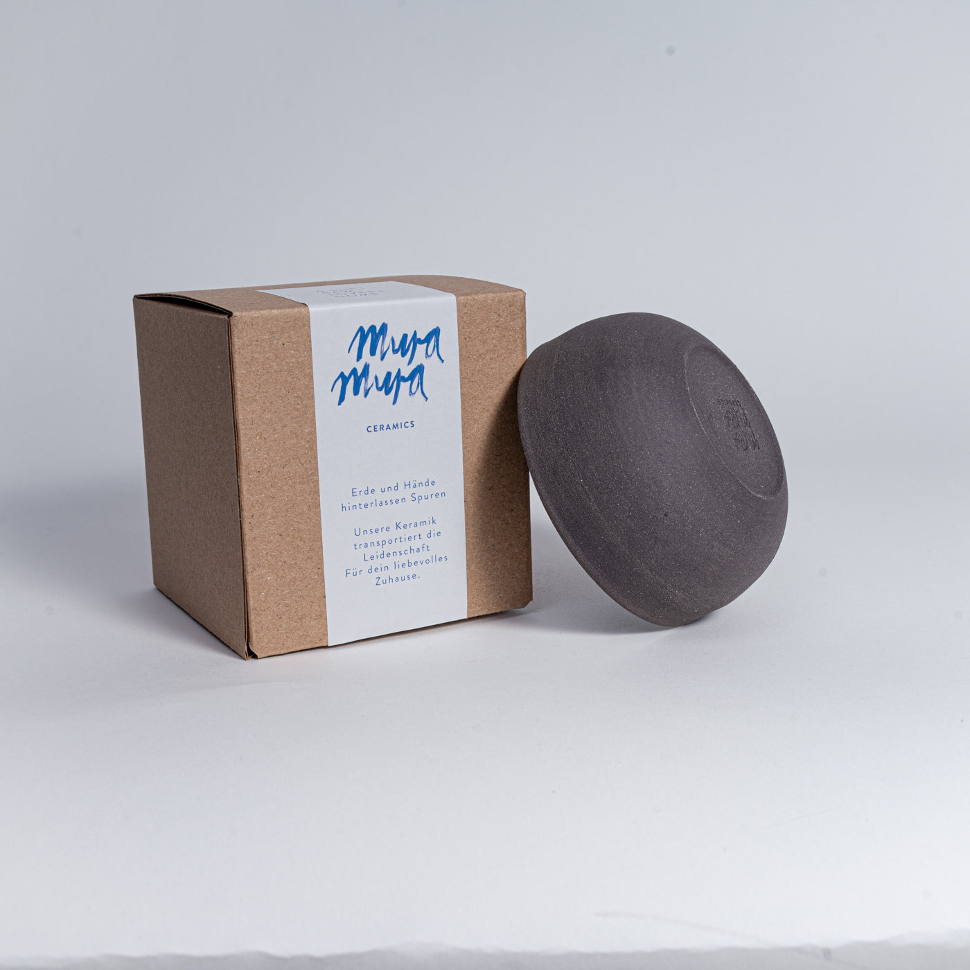 Cappuccino Tasse KUMO grau/schwarz groß