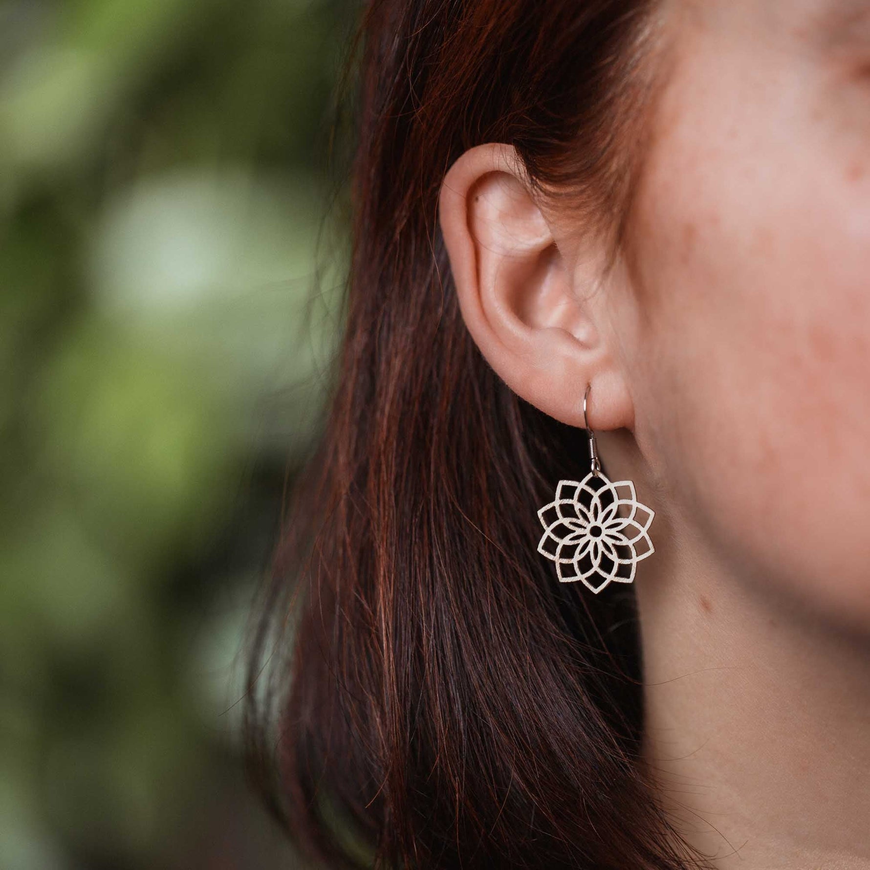 Ohrringe / Ohrhänger aus Holz | Mandala