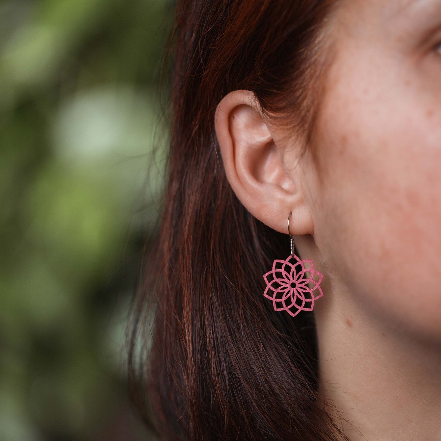 Ohrringe / Ohrhänger aus Holz | Mandala