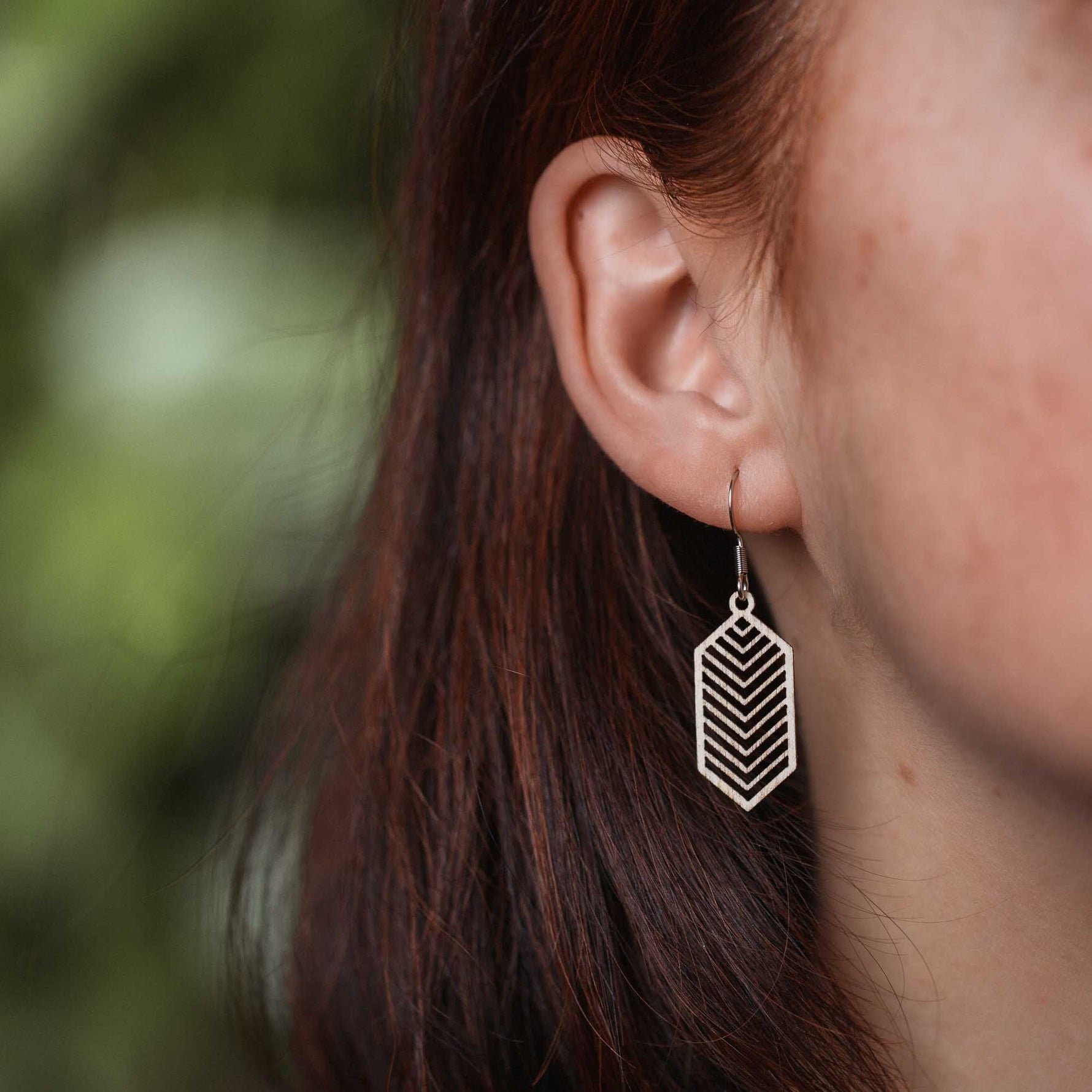 Ohrringe / Ohrhänger aus Holz | Geometric