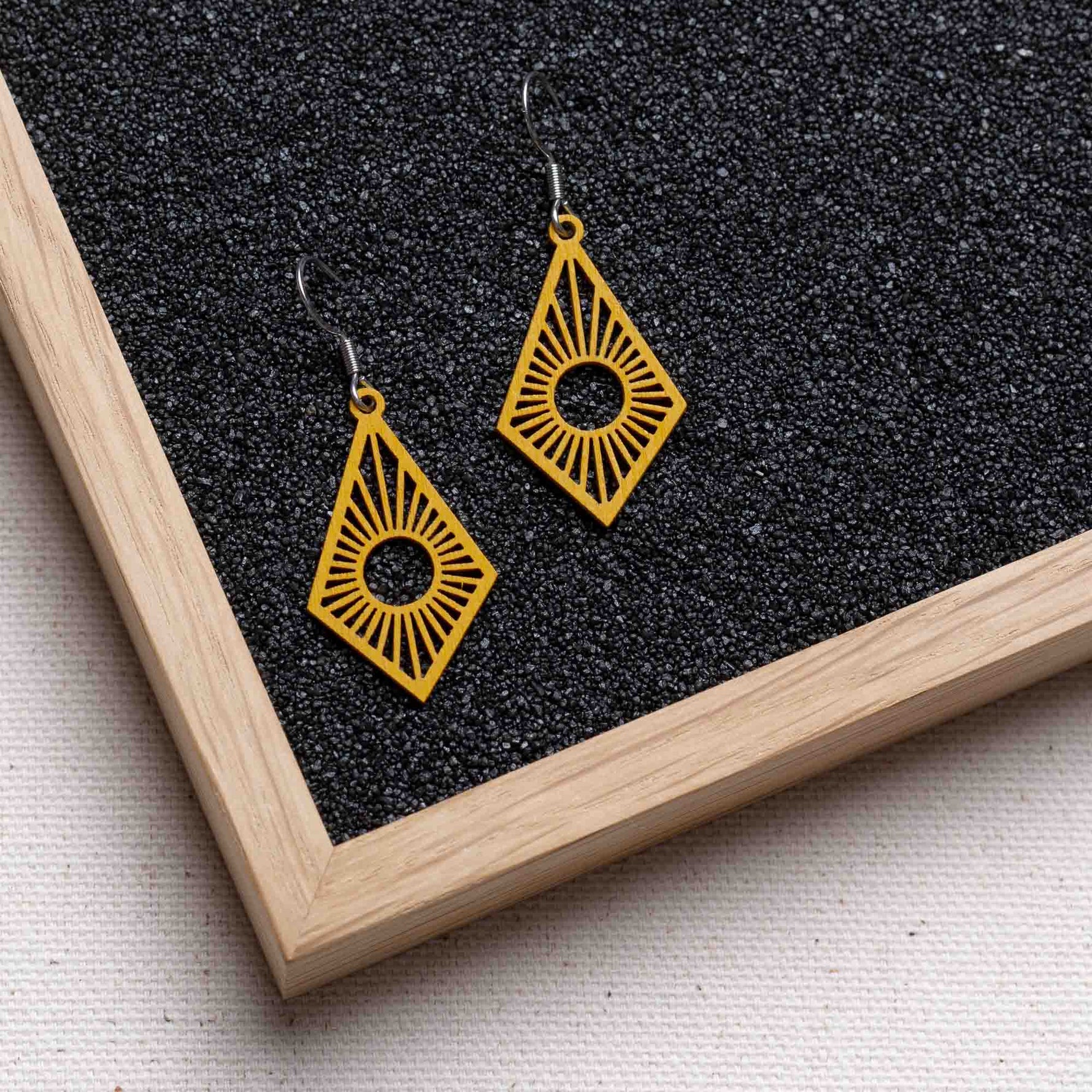 Ohrringe / Ohrhänger aus Holz | Sunrise