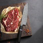 TURWHO Kiritsuke Damastmesser 7 Zoll - 17,8 cm | 73-Lagen Damaststahl