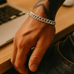 Armband aus Edelstahl, Gliederarmband mit Zirkonia