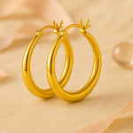 Ohrringe aus 925er Sterling-Silber, vergoldete Creolen, verschiedene Größen