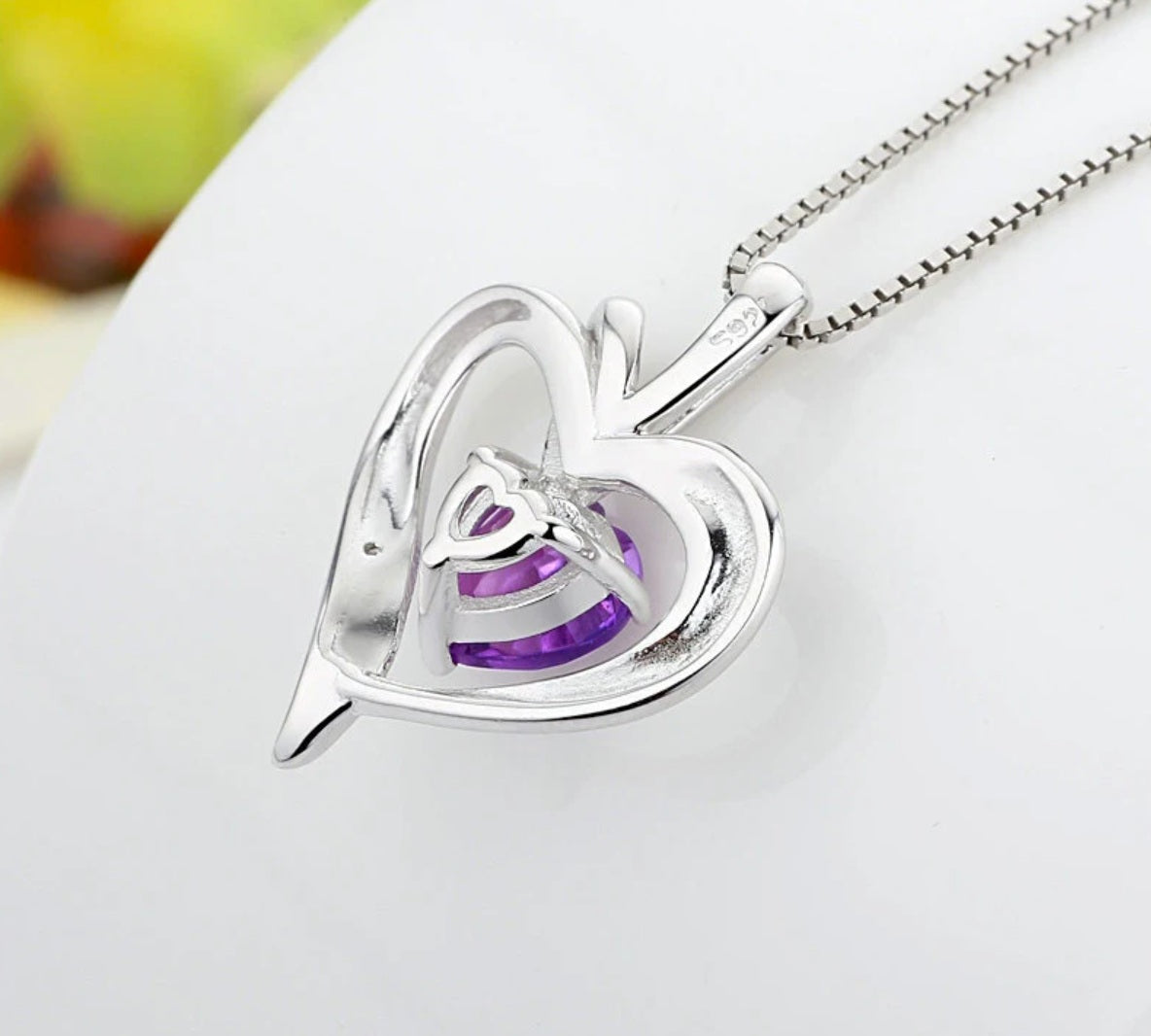 Kette mit Anhänger aus 925er Sterling-Silber, Herz - Variante 2