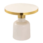 Beistelltisch rund ø 45 H 45 cm Dekotisch Lampentisch Sofatisch Glam Tisch Metall und Emaille