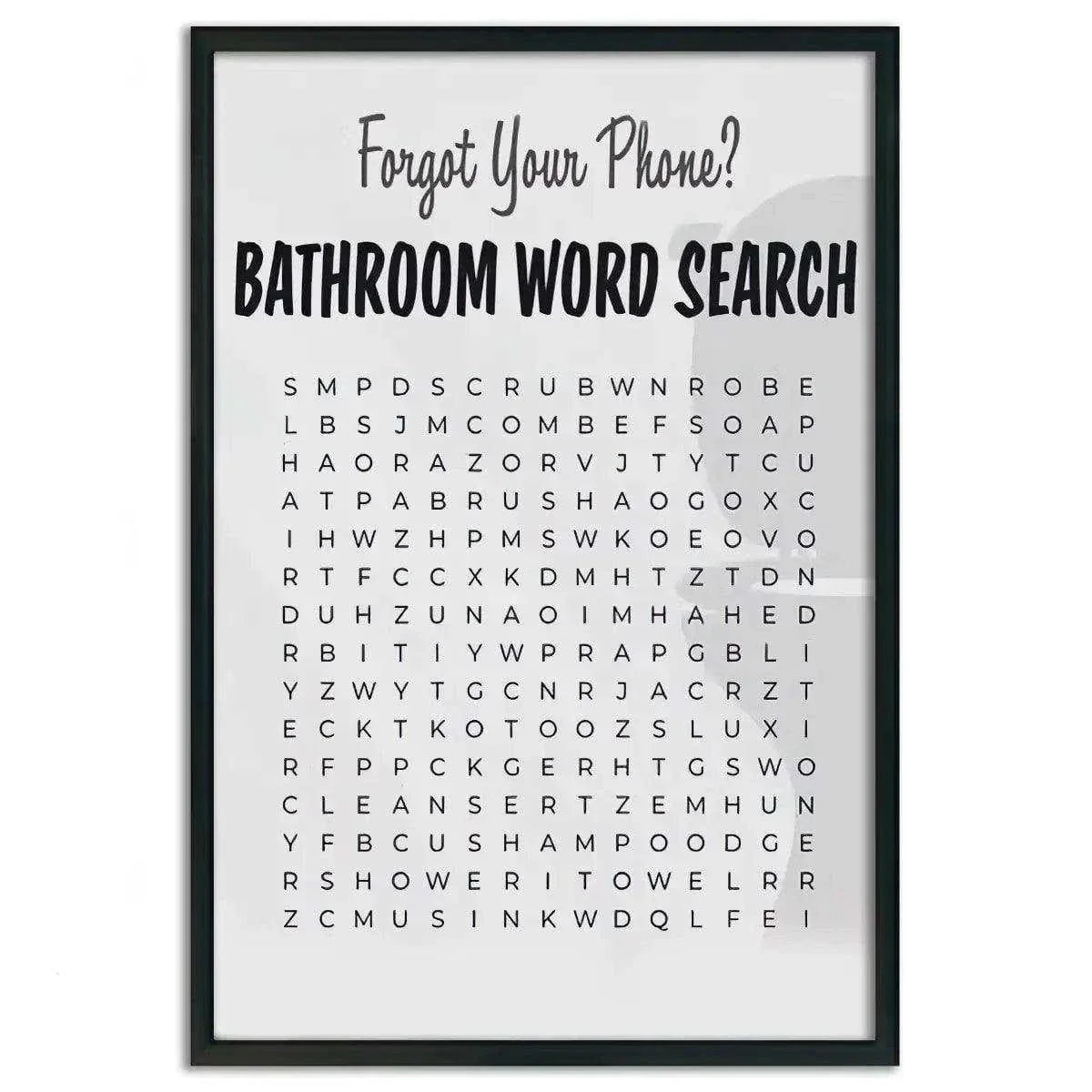 Bathroom Word Search - Leinwandbild Lifestyle