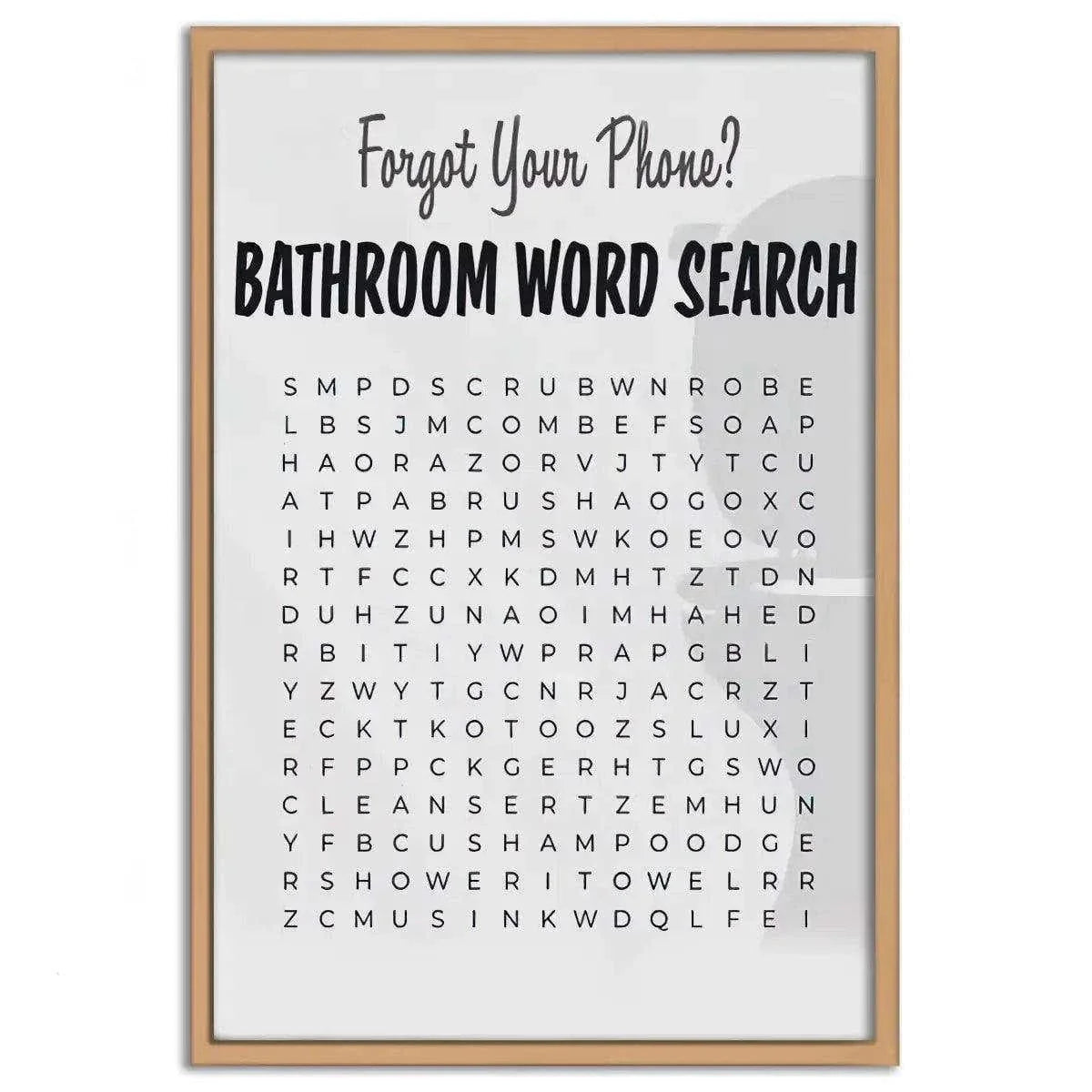 Bathroom Word Search - Leinwandbild Lifestyle