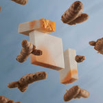 Seife block 004 | bei trockener Haut | ideal bei starken Curls + Afro | mit Kurkuma + Kakao